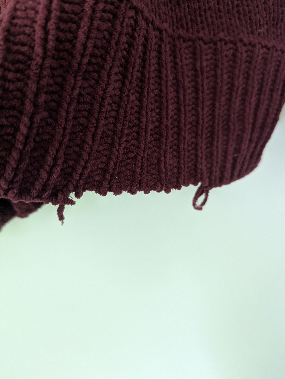 Aerie Like Candy Crew Sweater in Deep Cherry Cozy Chenille Loose Fit - Picture 7 of 13